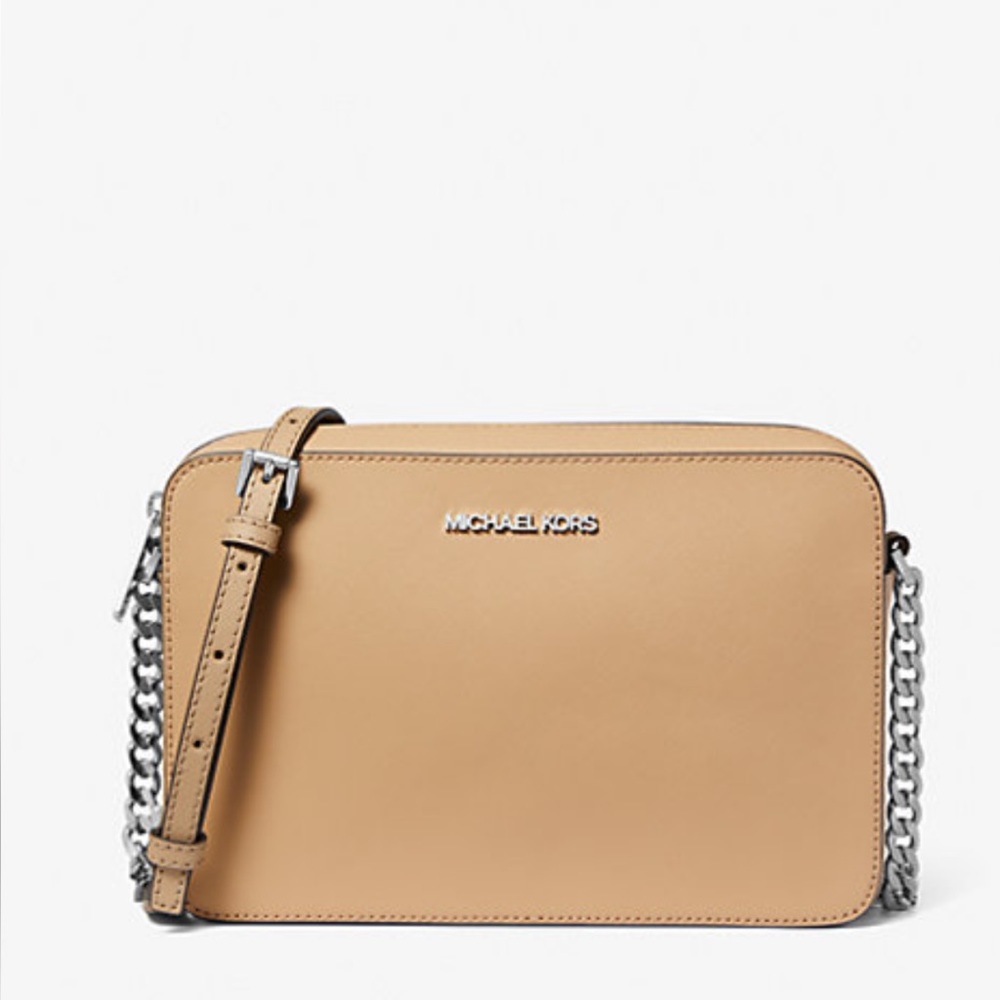 Michael Kors Jet Set Item Large East West Zip Crossbody Leather Camel
NWT